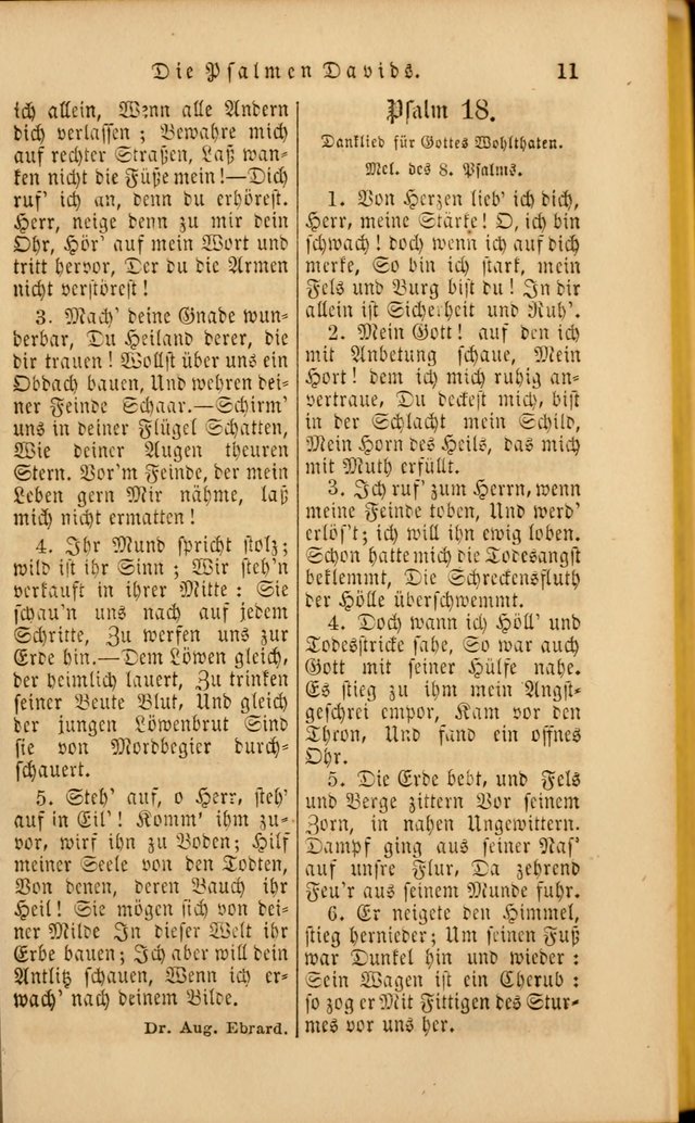 Die Psalmen Davids: nebst einer Sammlung Geistlicher lieder für Oeffentlichen und Privat-Gottesdienst page 11