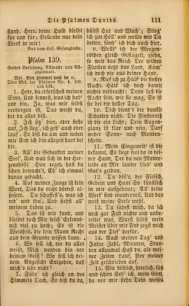 Die Psalmen Davids: nebst einer Sammlung Geistlicher lieder für Oeffentlichen und Privat-Gottesdienst page 111