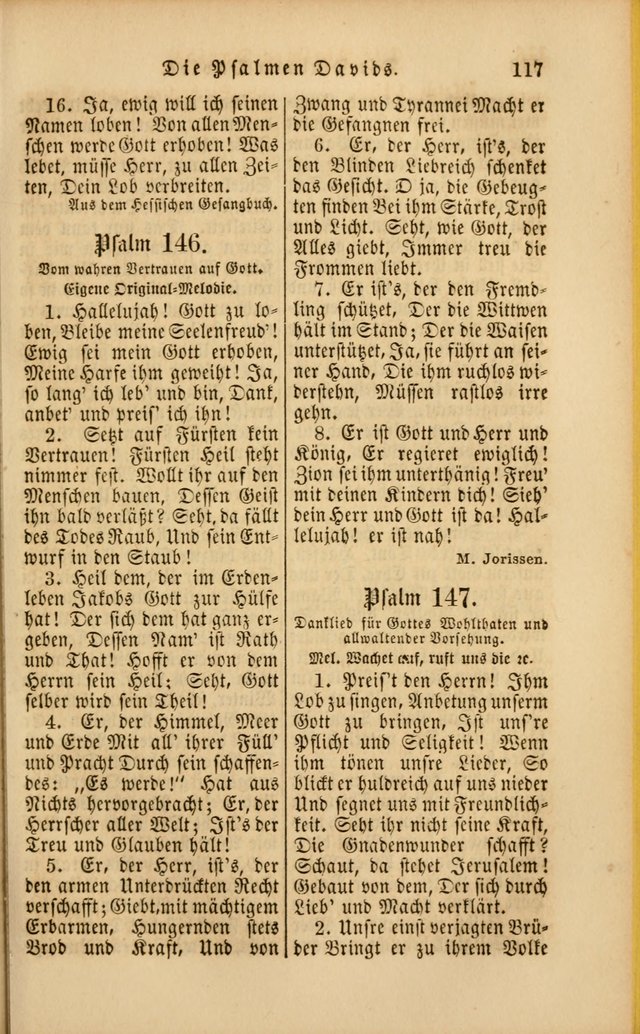 Die Psalmen Davids: nebst einer Sammlung Geistlicher lieder für Oeffentlichen und Privat-Gottesdienst page 117