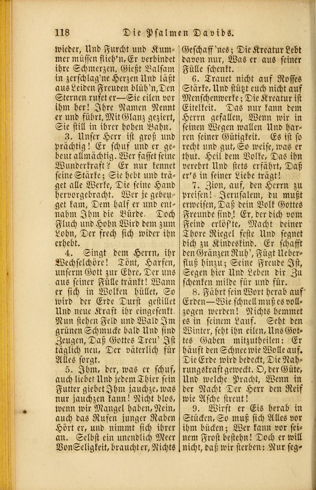 Die Psalmen Davids: nebst einer Sammlung Geistlicher lieder für Oeffentlichen und Privat-Gottesdienst page 118