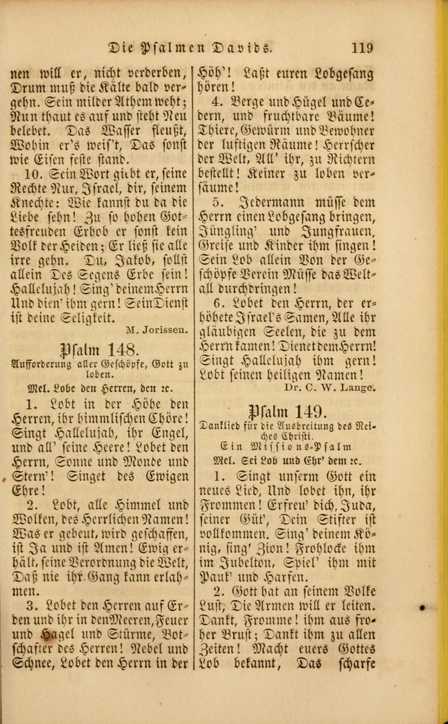 Die Psalmen Davids: nebst einer Sammlung Geistlicher lieder für Oeffentlichen und Privat-Gottesdienst page 119