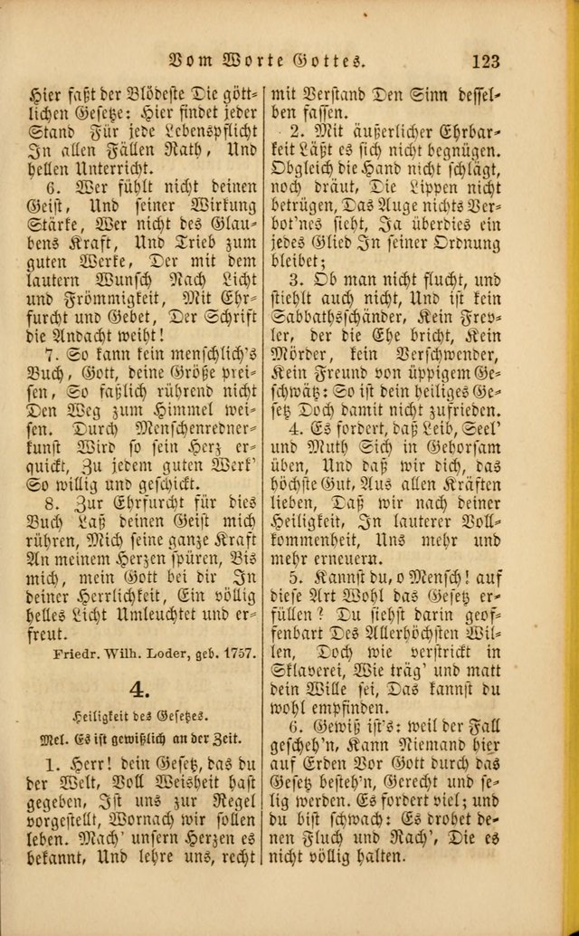 Die Psalmen Davids: nebst einer Sammlung Geistlicher lieder für Oeffentlichen und Privat-Gottesdienst page 123