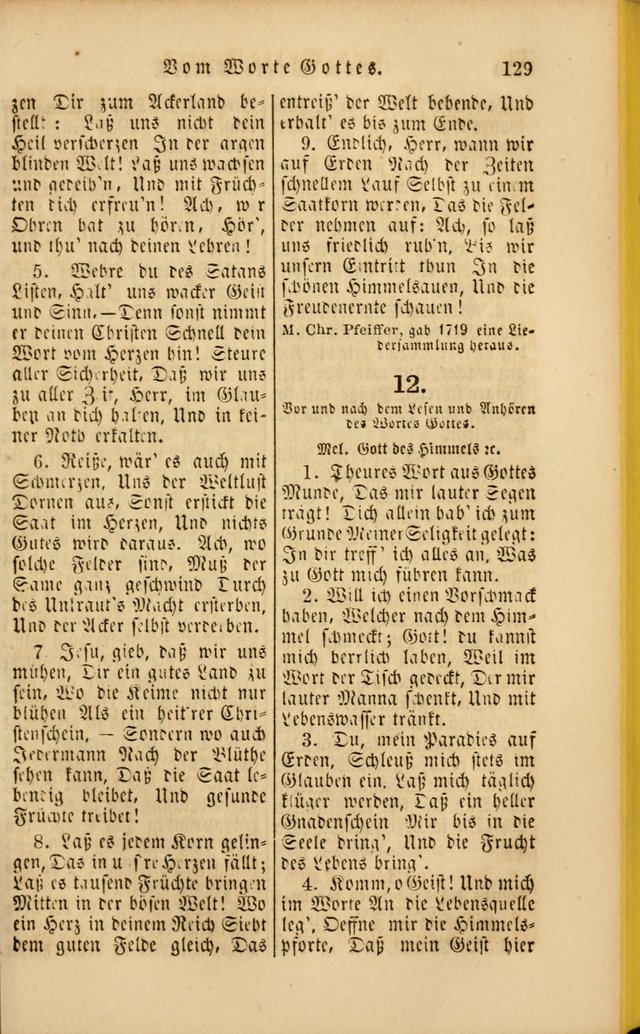 Die Psalmen Davids: nebst einer Sammlung Geistlicher lieder für Oeffentlichen und Privat-Gottesdienst page 129