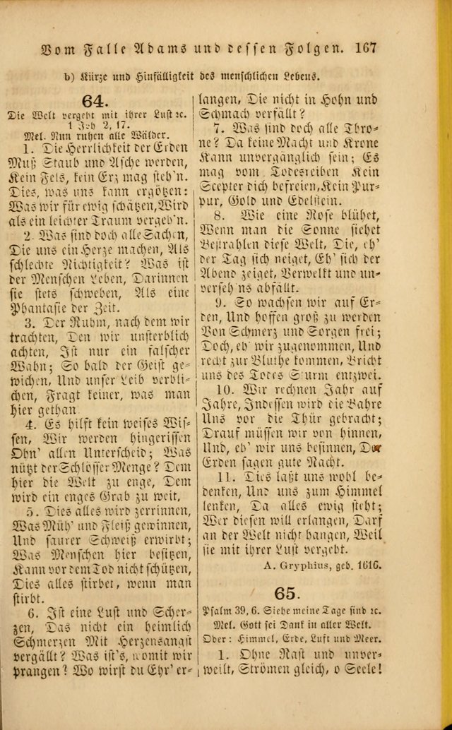 Die Psalmen Davids: nebst einer Sammlung Geistlicher lieder für Oeffentlichen und Privat-Gottesdienst page 167