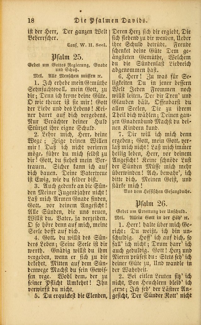 Die Psalmen Davids: nebst einer Sammlung Geistlicher lieder für Oeffentlichen und Privat-Gottesdienst page 18