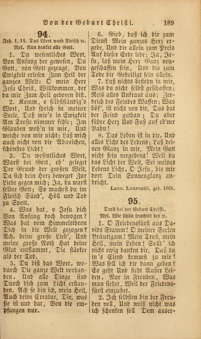 Die Psalmen Davids: nebst einer Sammlung Geistlicher lieder für Oeffentlichen und Privat-Gottesdienst page 189