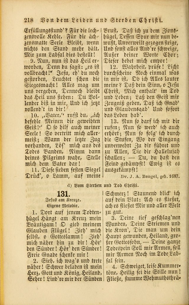 Die Psalmen Davids: nebst einer Sammlung Geistlicher lieder für Oeffentlichen und Privat-Gottesdienst page 218