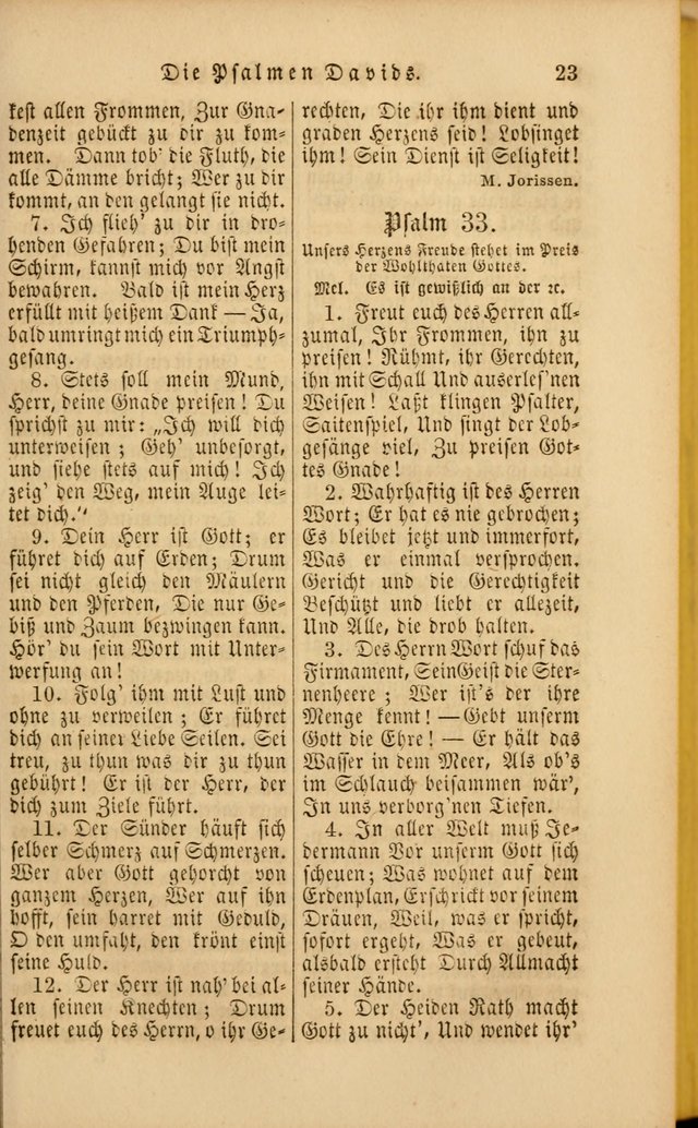 Die Psalmen Davids: nebst einer Sammlung Geistlicher lieder für Oeffentlichen und Privat-Gottesdienst page 23