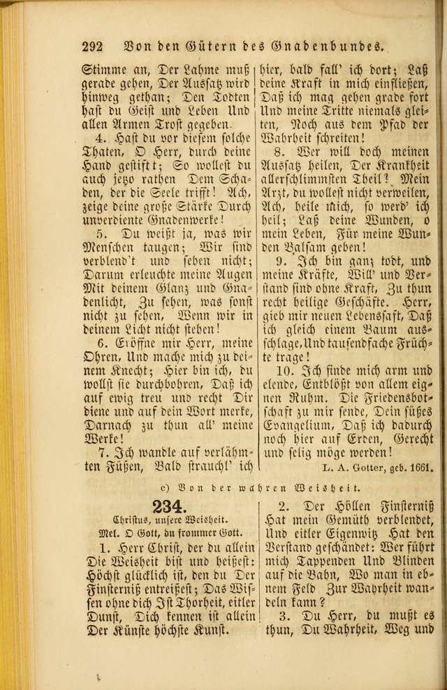 Die Psalmen Davids: nebst einer Sammlung Geistlicher lieder für Oeffentlichen und Privat-Gottesdienst page 292