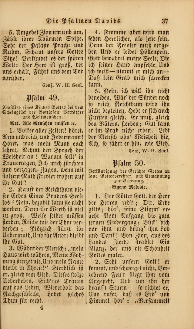 Die Psalmen Davids: nebst einer Sammlung Geistlicher lieder für Oeffentlichen und Privat-Gottesdienst page 37