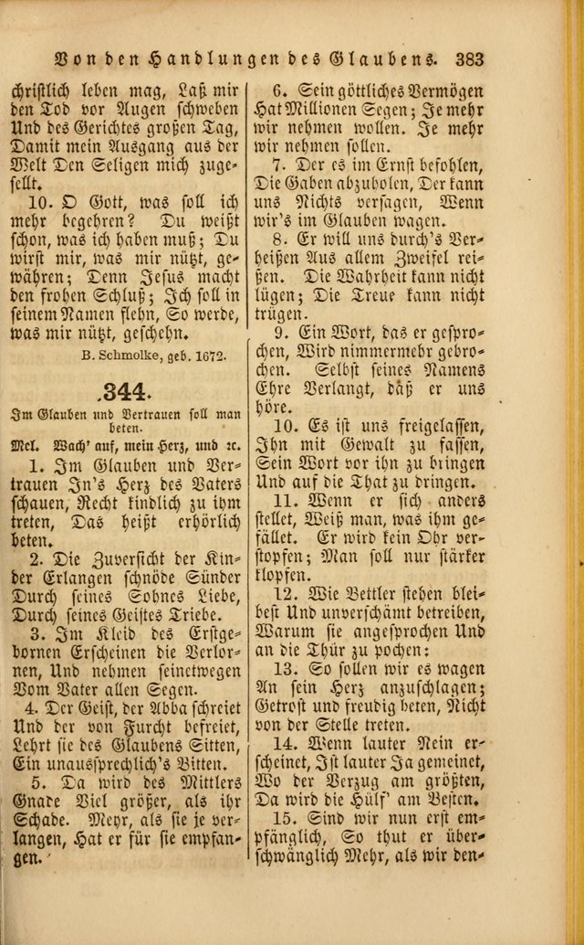 Die Psalmen Davids: nebst einer Sammlung Geistlicher lieder für Oeffentlichen und Privat-Gottesdienst page 385