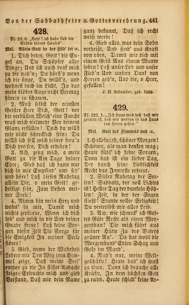 Die Psalmen Davids: nebst einer Sammlung Geistlicher lieder für Oeffentlichen und Privat-Gottesdienst page 443