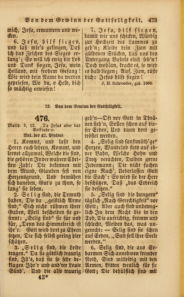 Die Psalmen Davids: nebst einer Sammlung Geistlicher lieder für Oeffentlichen und Privat-Gottesdienst page 475