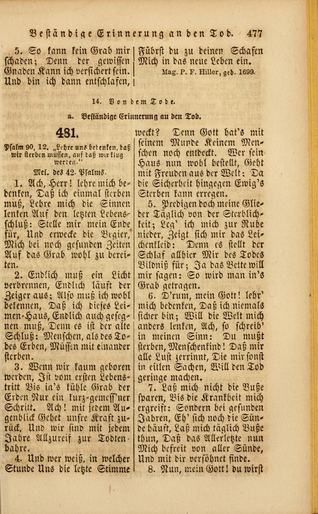 Die Psalmen Davids: nebst einer Sammlung Geistlicher lieder für Oeffentlichen und Privat-Gottesdienst page 479