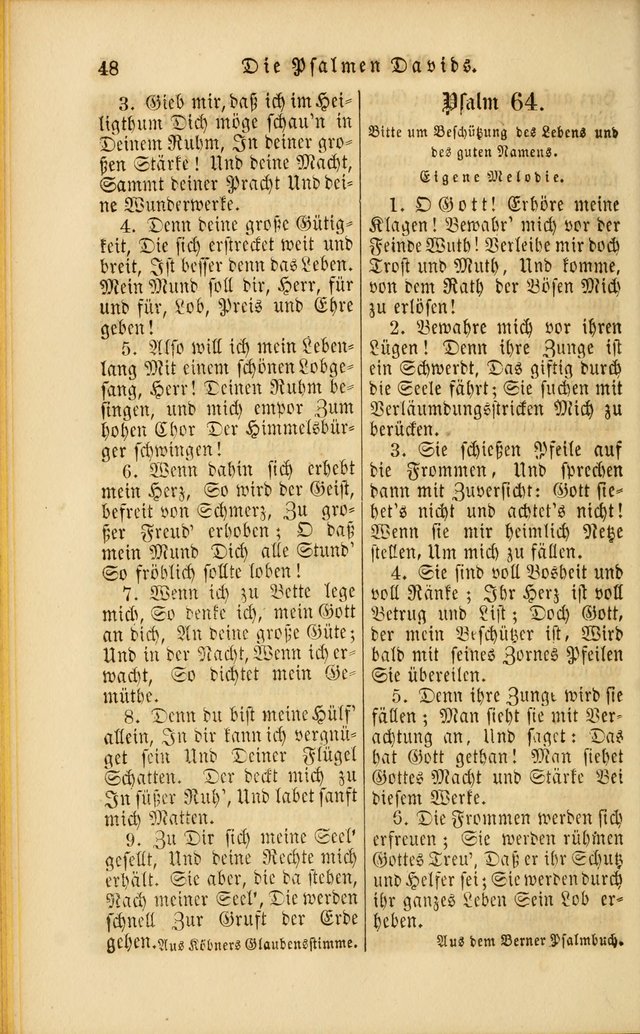 Die Psalmen Davids: nebst einer Sammlung Geistlicher lieder für Oeffentlichen und Privat-Gottesdienst page 48