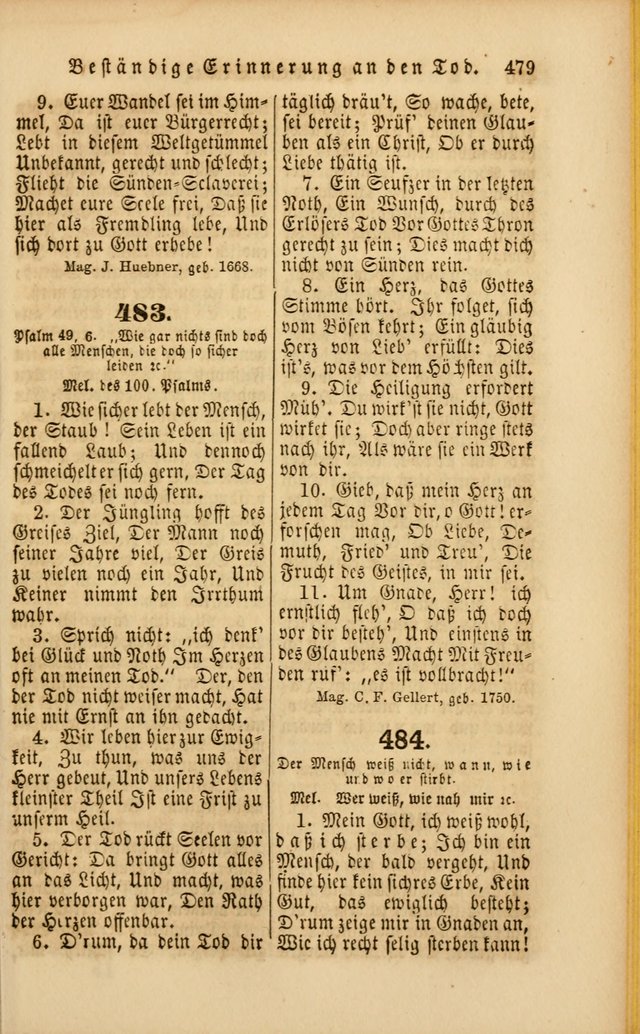 Die Psalmen Davids: nebst einer Sammlung Geistlicher lieder für Oeffentlichen und Privat-Gottesdienst page 481