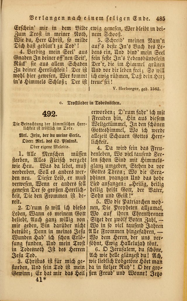 Die Psalmen Davids: nebst einer Sammlung Geistlicher lieder für Oeffentlichen und Privat-Gottesdienst page 487