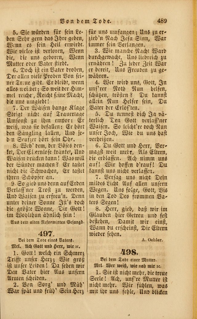 Die Psalmen Davids: nebst einer Sammlung Geistlicher lieder für Oeffentlichen und Privat-Gottesdienst page 491