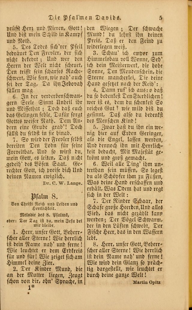 Die Psalmen Davids: nebst einer Sammlung Geistlicher lieder für Oeffentlichen und Privat-Gottesdienst page 5