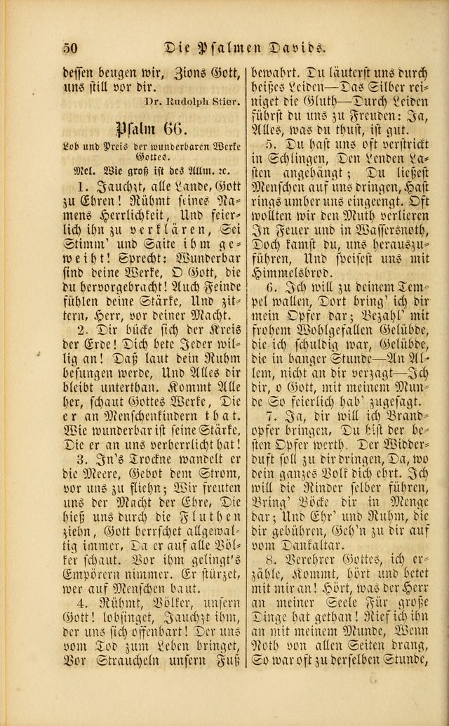 Die Psalmen Davids: nebst einer Sammlung Geistlicher lieder für Oeffentlichen und Privat-Gottesdienst page 50