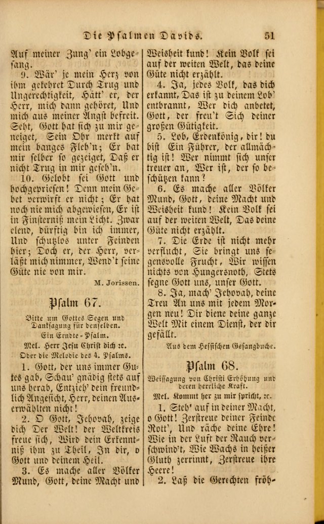 Die Psalmen Davids: nebst einer Sammlung Geistlicher lieder für Oeffentlichen und Privat-Gottesdienst page 51