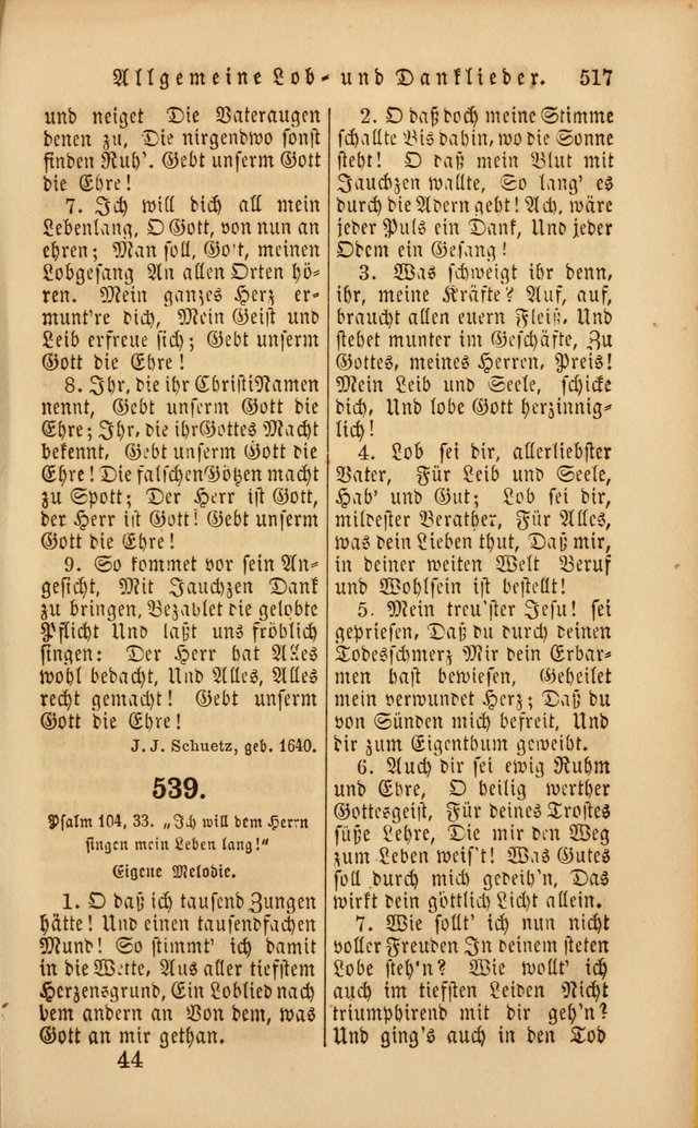 Die Psalmen Davids: nebst einer Sammlung Geistlicher lieder für Oeffentlichen und Privat-Gottesdienst page 519