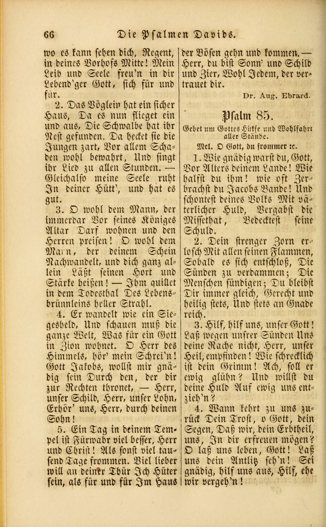 Die Psalmen Davids: nebst einer Sammlung Geistlicher lieder für Oeffentlichen und Privat-Gottesdienst page 66