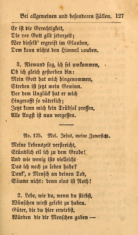 Der Sänger am Grabe: Eine Auswahl Lieder zum Gebrauch bei Leichen-Begängnissen, wie auch Trost-Lieder für Solche, die um geliebte Todte trauern page 123