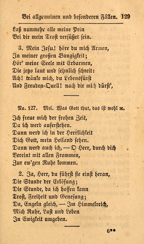 Der Sänger am Grabe: Eine Auswahl Lieder zum Gebrauch bei Leichen-Begängnissen, wie auch Trost-Lieder für Solche, die um geliebte Todte trauern page 125