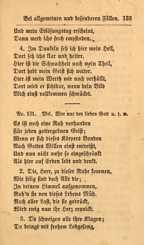 Der Sänger am Grabe: Eine Auswahl Lieder zum Gebrauch bei Leichen-Begängnissen, wie auch Trost-Lieder für Solche, die um geliebte Todte trauern page 129