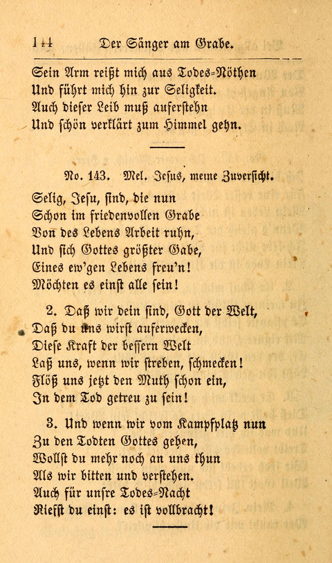 Der Sänger am Grabe: Eine Auswahl Lieder zum Gebrauch bei Leichen-Begängnissen, wie auch Trost-Lieder für Solche, die um geliebte Todte trauern page 140