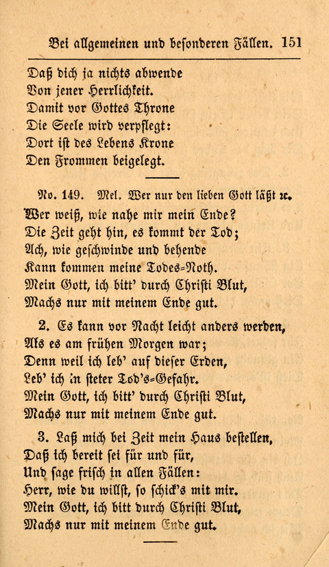 Der Sänger am Grabe: Eine Auswahl Lieder zum Gebrauch bei Leichen-Begängnissen, wie auch Trost-Lieder für Solche, die um geliebte Todte trauern page 147