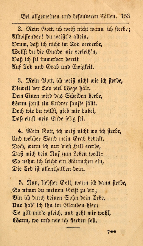 Der Sänger am Grabe: Eine Auswahl Lieder zum Gebrauch bei Leichen-Begängnissen, wie auch Trost-Lieder für Solche, die um geliebte Todte trauern page 149