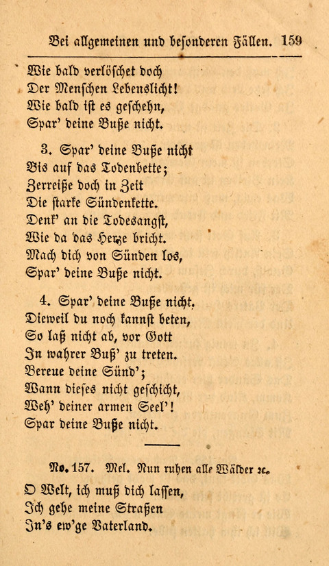 Der Sänger am Grabe: Eine Auswahl Lieder zum Gebrauch bei Leichen-Begängnissen, wie auch Trost-Lieder für Solche, die um geliebte Todte trauern page 155