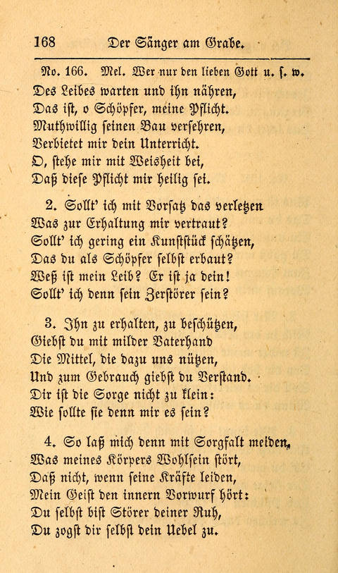 Der Sänger am Grabe: Eine Auswahl Lieder zum Gebrauch bei Leichen-Begängnissen, wie auch Trost-Lieder für Solche, die um geliebte Todte trauern page 164