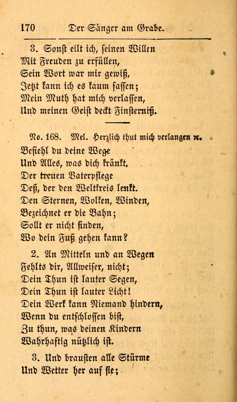 Der Sänger am Grabe: Eine Auswahl Lieder zum Gebrauch bei Leichen-Begängnissen, wie auch Trost-Lieder für Solche, die um geliebte Todte trauern page 166