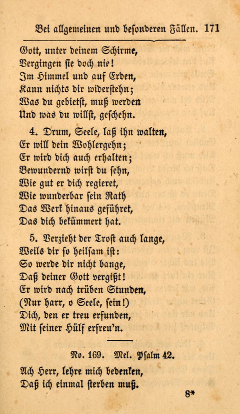 Der Sänger am Grabe: Eine Auswahl Lieder zum Gebrauch bei Leichen-Begängnissen, wie auch Trost-Lieder für Solche, die um geliebte Todte trauern page 167