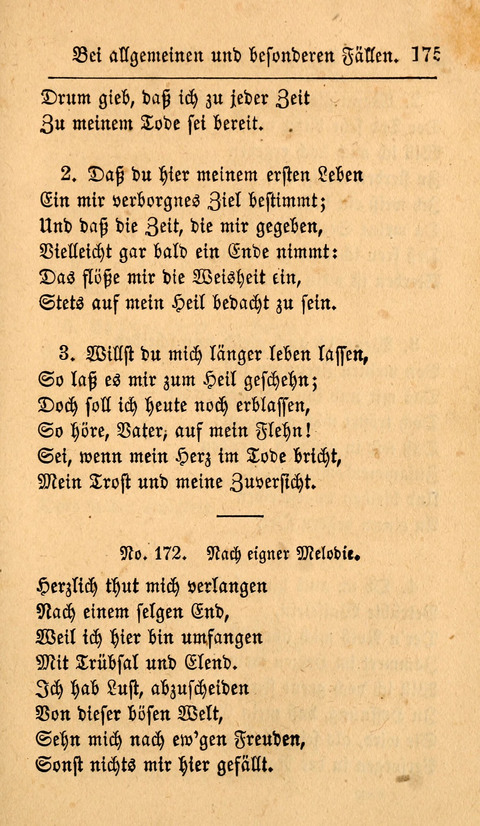 Der Sänger am Grabe: Eine Auswahl Lieder zum Gebrauch bei Leichen-Begängnissen, wie auch Trost-Lieder für Solche, die um geliebte Todte trauern page 171