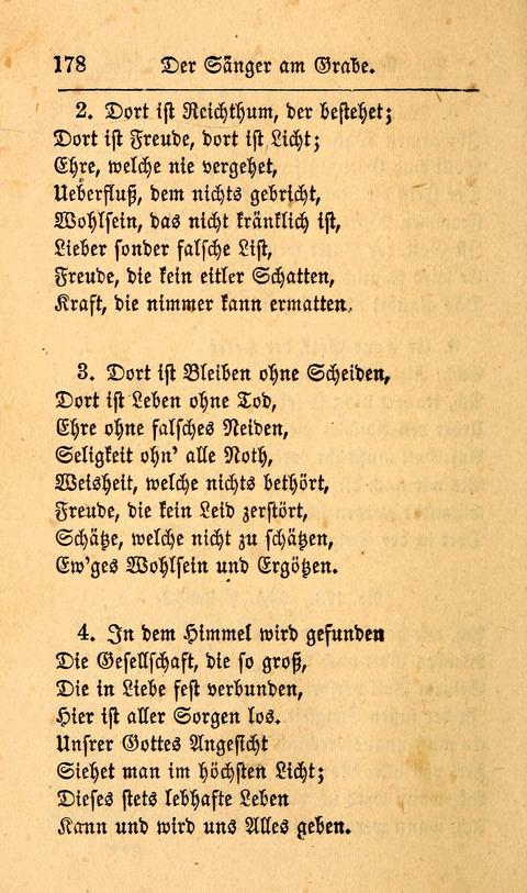 Der Sänger am Grabe: Eine Auswahl Lieder zum Gebrauch bei Leichen-Begängnissen, wie auch Trost-Lieder für Solche, die um geliebte Todte trauern page 174