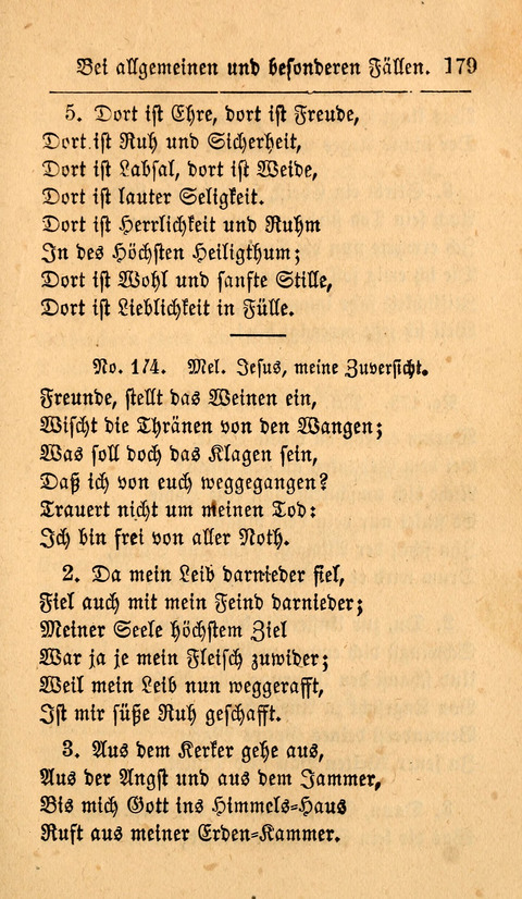 Der Sänger am Grabe: Eine Auswahl Lieder zum Gebrauch bei Leichen-Begängnissen, wie auch Trost-Lieder für Solche, die um geliebte Todte trauern page 175