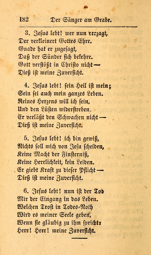 Der Sänger am Grabe: Eine Auswahl Lieder zum Gebrauch bei Leichen-Begängnissen, wie auch Trost-Lieder für Solche, die um geliebte Todte trauern page 178