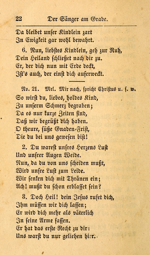 Der Sänger am Grabe: Eine Auswahl Lieder zum Gebrauch bei Leichen-Begängnissen, wie auch Trost-Lieder für Solche, die um geliebte Todte trauern page 18