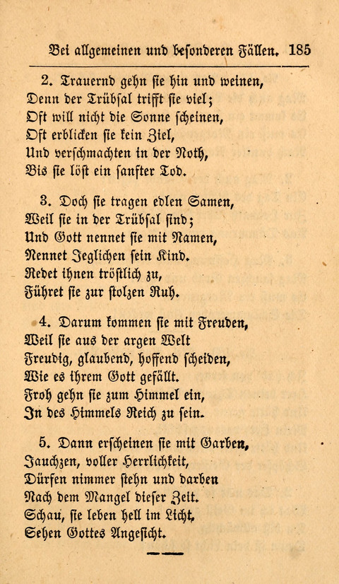 Der Sänger am Grabe: Eine Auswahl Lieder zum Gebrauch bei Leichen-Begängnissen, wie auch Trost-Lieder für Solche, die um geliebte Todte trauern page 181