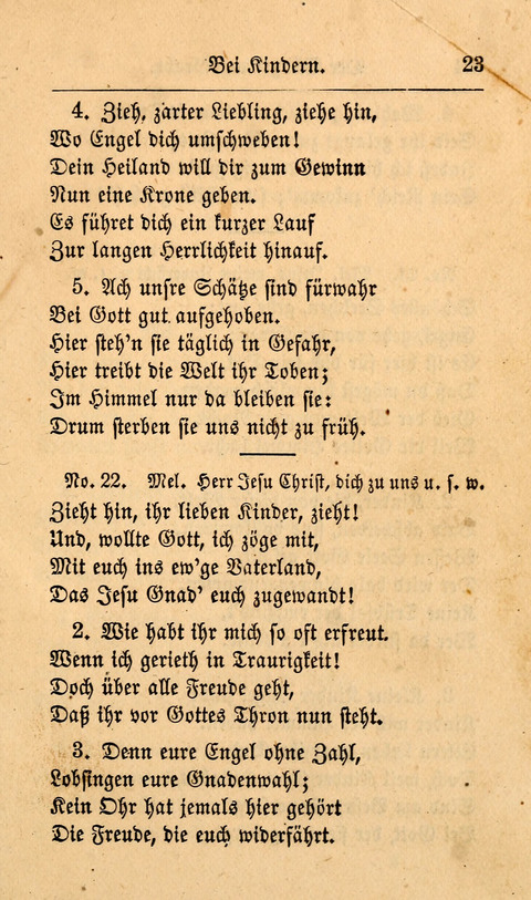 Der Sänger am Grabe: Eine Auswahl Lieder zum Gebrauch bei Leichen-Begängnissen, wie auch Trost-Lieder für Solche, die um geliebte Todte trauern page 19