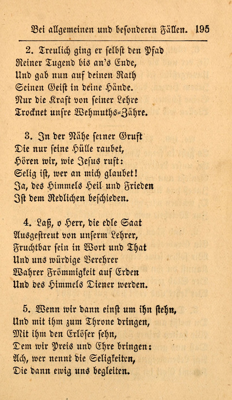 Der Sänger am Grabe: Eine Auswahl Lieder zum Gebrauch bei Leichen-Begängnissen, wie auch Trost-Lieder für Solche, die um geliebte Todte trauern page 191