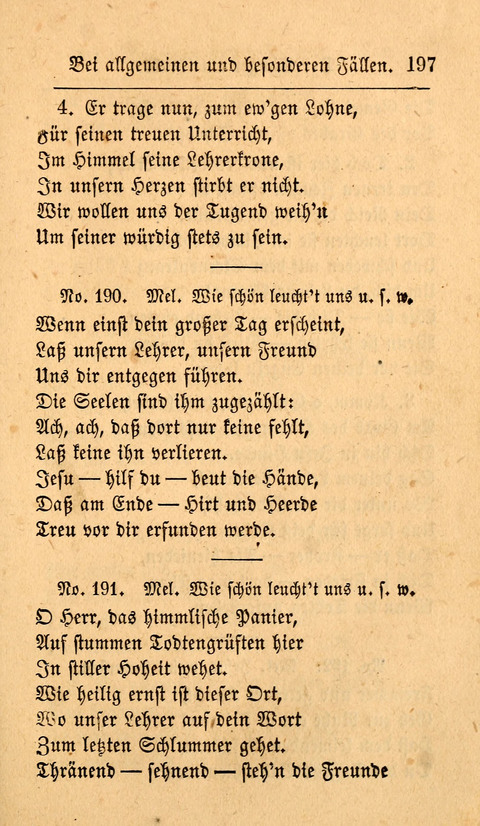 Der Sänger am Grabe: Eine Auswahl Lieder zum Gebrauch bei Leichen-Begängnissen, wie auch Trost-Lieder für Solche, die um geliebte Todte trauern page 193