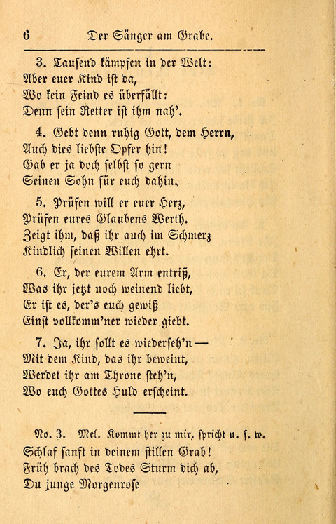 Der Sänger am Grabe: Eine Auswahl Lieder zum Gebrauch bei Leichen-Begängnissen, wie auch Trost-Lieder für Solche, die um geliebte Todte trauern page 2