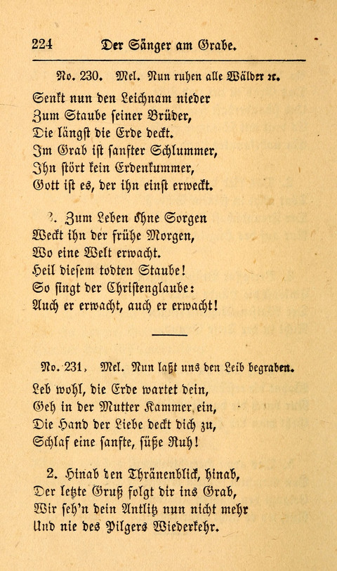 Der Sänger am Grabe: Eine Auswahl Lieder zum Gebrauch bei Leichen-Begängnissen, wie auch Trost-Lieder für Solche, die um geliebte Todte trauern page 220