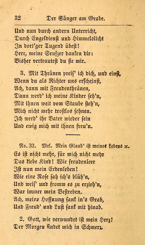 Der Sänger am Grabe: Eine Auswahl Lieder zum Gebrauch bei Leichen-Begängnissen, wie auch Trost-Lieder für Solche, die um geliebte Todte trauern page 28