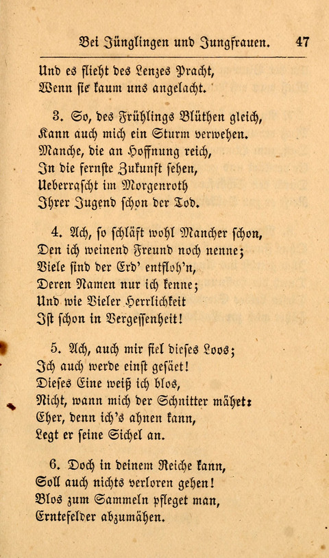 Der Sänger am Grabe: Eine Auswahl Lieder zum Gebrauch bei Leichen-Begängnissen, wie auch Trost-Lieder für Solche, die um geliebte Todte trauern page 43